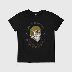 Футболка хлопковая детская Байкерская школа, цвет: черный