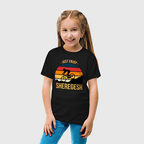 Детская футболка Just enjoy Sheregesh / Черный – фото 4