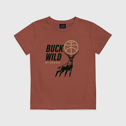 Футболка хлопковая детская Buck Wild, цвет: кирпичный
