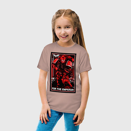 Детская футболка Постер За Императора! красны / Пыльно-розовый – фото 4
