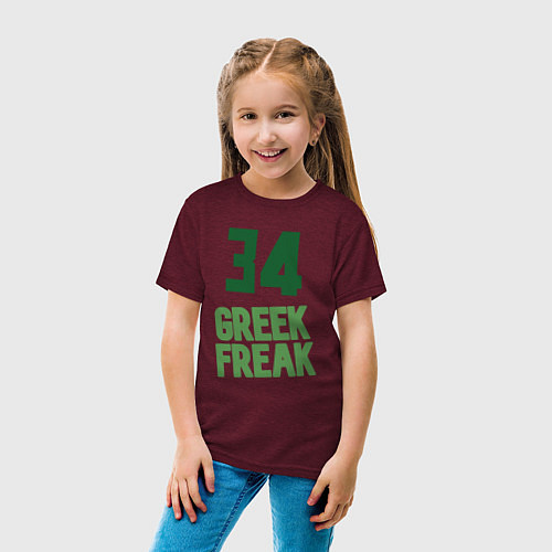 Детская футболка Greek Freak 34 / Меланж-бордовый – фото 4