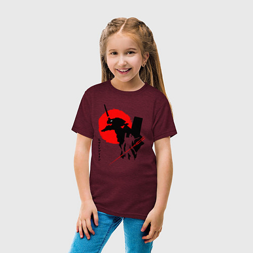 Детская футболка ЕВА-02 RED SUN / Меланж-бордовый – фото 4