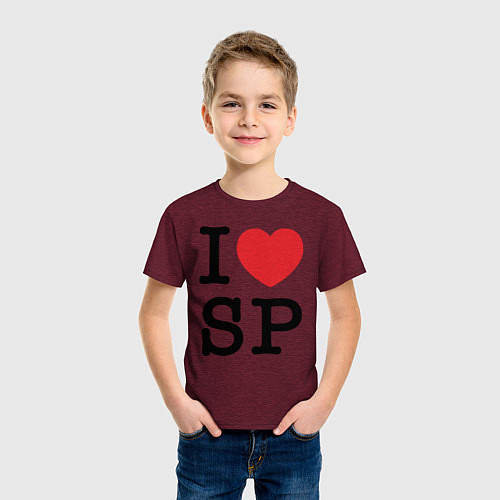 Детская футболка ЛЮБЛЮ ПИТЕР / Меланж-бордовый – фото 3