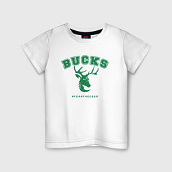 Футболка хлопковая детская Bucks - Champions, цвет: белый