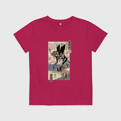 Футболка хлопковая детская ЕВАНГЕЛИОН ДРЕВНЯЯ ГРАВЮРА, цвет: маджента