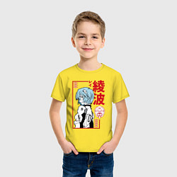 Футболка хлопковая детская Рей Аянами EVA-00, цвет: желтый — фото 2