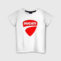 Футболка хлопковая детская DUCATI ДУКАТИ ЭМБЛЕМА, цвет: белый