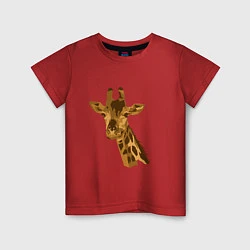 Футболка хлопковая детская Жираф Жора, цвет: красный