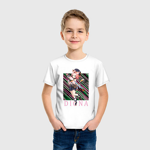 Детская футболка Диона Genshin Impact / Белый – фото 3
