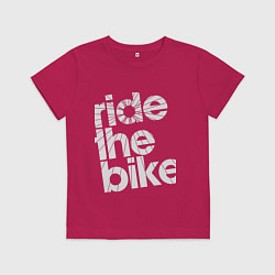 Футболка хлопковая детская Ride the bike, цвет: маджента