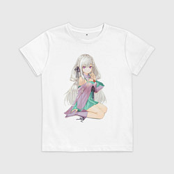 Футболка хлопковая детская Эмилия, цвет: белый