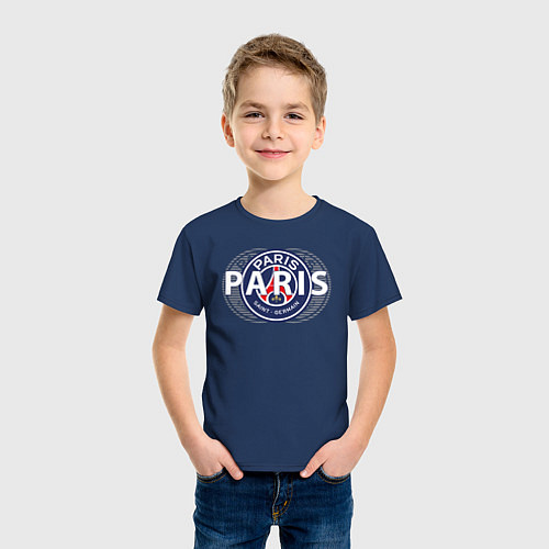 Детская футболка PSG Core Wordmark Graphic New 202223 / Тёмно-синий – фото 3