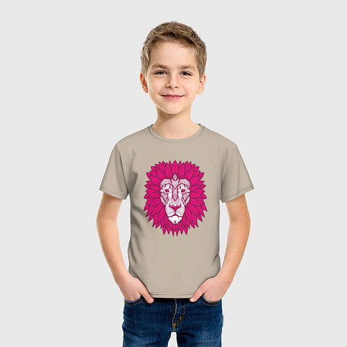 Детская футболка Pink Lion / Миндальный – фото 3