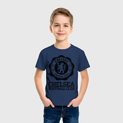 Футболка хлопковая детская Chelsea FC: Emblem, цвет: тёмно-синий — фото 2