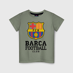Футболка хлопковая детская Barcelona Football Club, цвет: авокадо