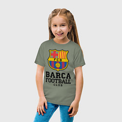 Футболка хлопковая детская Barcelona Football Club, цвет: авокадо — фото 2