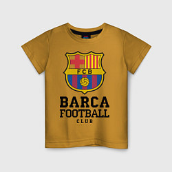 Футболка хлопковая детская Barcelona Football Club, цвет: горчичный