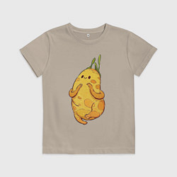 Футболка хлопковая детская Милая картошка, цвет: миндальный