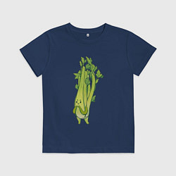 Футболка хлопковая детская Сельдерей, цвет: тёмно-синий