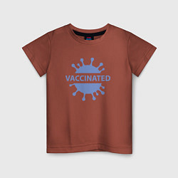 Футболка хлопковая детская Вакцинирование, цвет: кирпичный