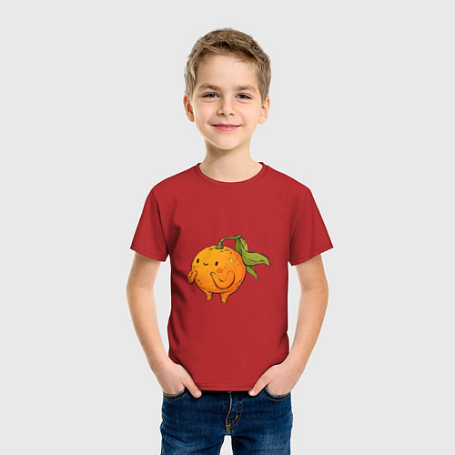 Детская футболка Мандаринчик / Красный – фото 3