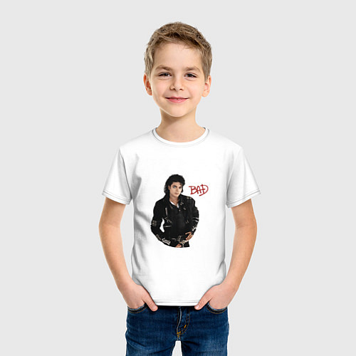 Детская футболка BAD Майкл Джексон / Белый – фото 3