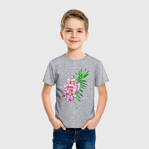 Детская футболка Цветущая ветка Акварель / Меланж – фото 3