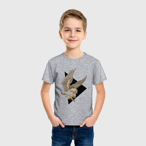 Детская футболка Орёл в шоке / Меланж – фото 3