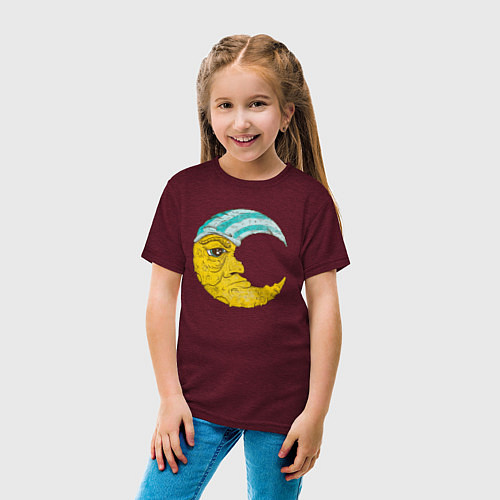 Детская футболка Old Moon / Меланж-бордовый – фото 4