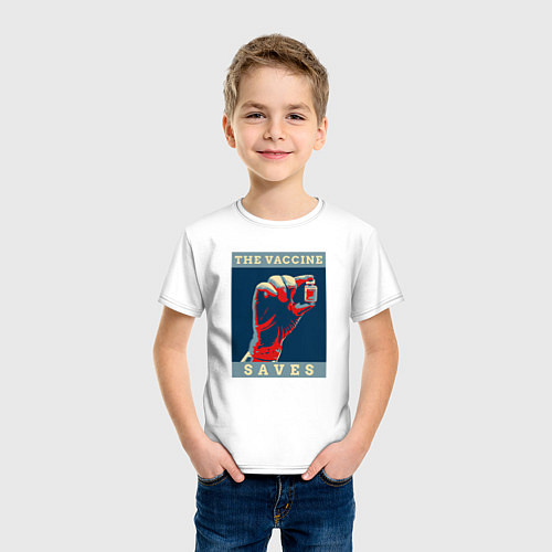 Детская футболка Вакцина спасает / Белый – фото 3