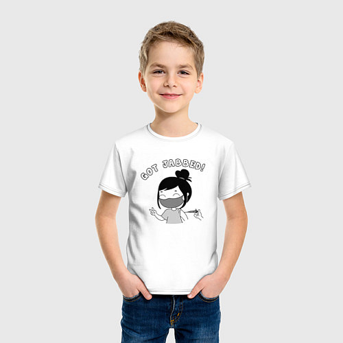 Детская футболка Вакцинирована / Белый – фото 3