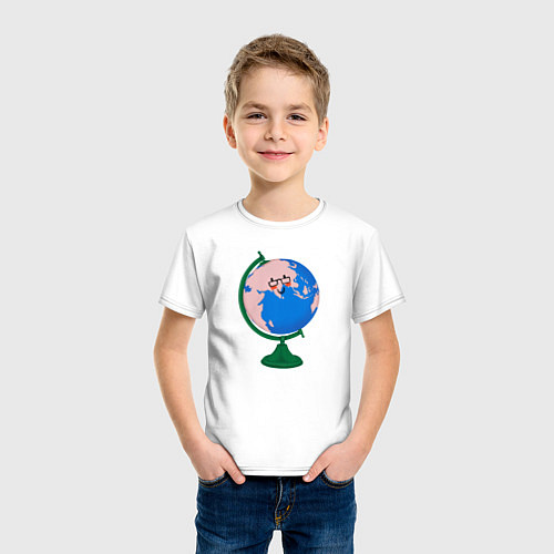 Детская футболка Глобус / Белый – фото 3