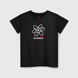 Футболка хлопковая детская Science Наука, цвет: черный
