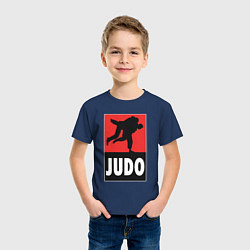 Футболка хлопковая детская Judo, цвет: тёмно-синий — фото 2