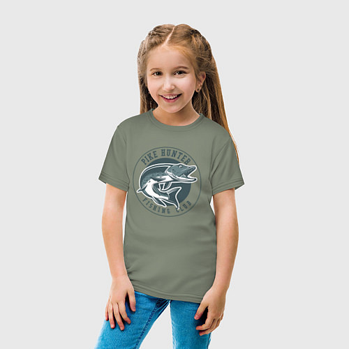 Детская футболка Охотник на щуку / Авокадо – фото 4