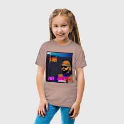 Футболка хлопковая детская Альянс - На заре, цвет: пыльно-розовый — фото 2