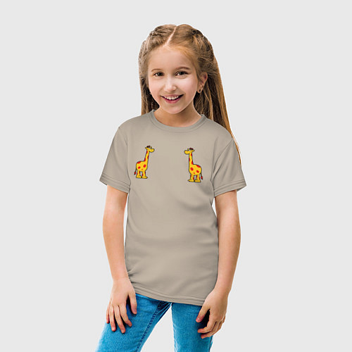 Детская футболка Жираф / Миндальный – фото 4
