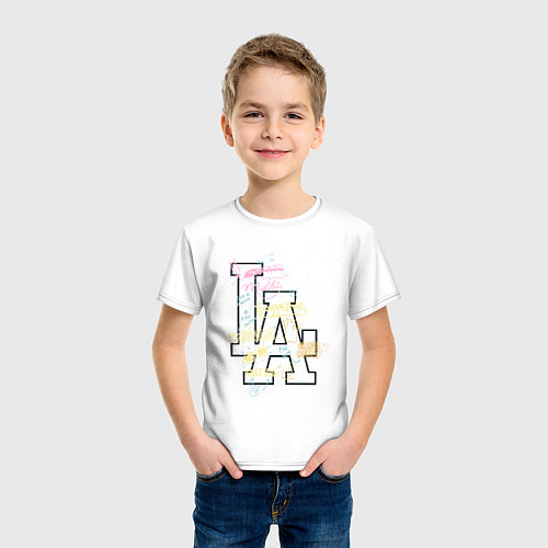 Детская футболка LA Sticker / Белый – фото 3