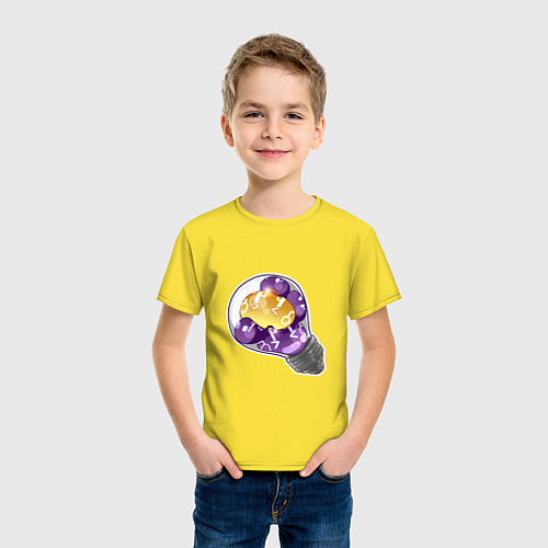 Детская футболка Первая лампочка / Желтый – фото 3
