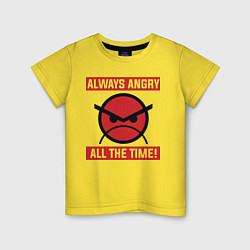 Футболка хлопковая детская Angry marines, цвет: желтый