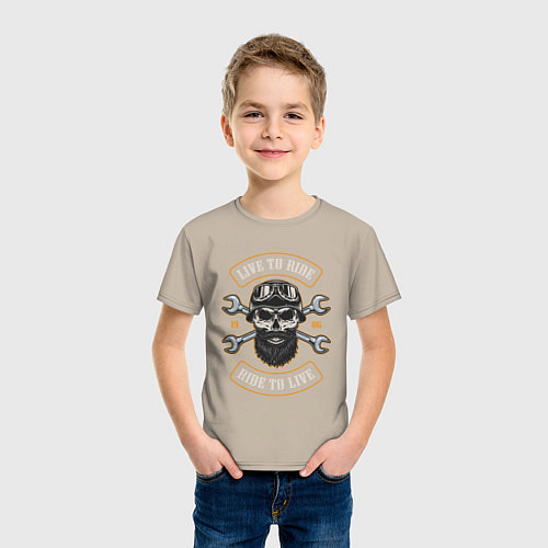 Детская футболка Жить для езды / Миндальный – фото 3