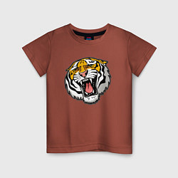 Футболка хлопковая детская Tiger, цвет: кирпичный