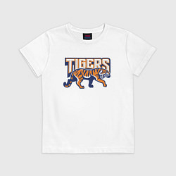 Футболка хлопковая детская Tigers, цвет: белый
