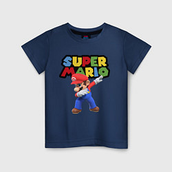 Футболка хлопковая детская Super Mario Dab, цвет: тёмно-синий