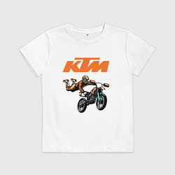 Футболка хлопковая детская KTM МОТОКРОСС Z, цвет: белый