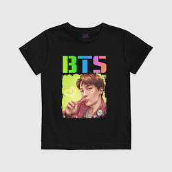 Футболка хлопковая детская BTS БТС Z, цвет: черный
