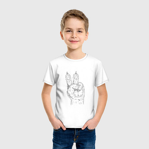 Детская футболка ЛАПА МИР Z / Белый – фото 3