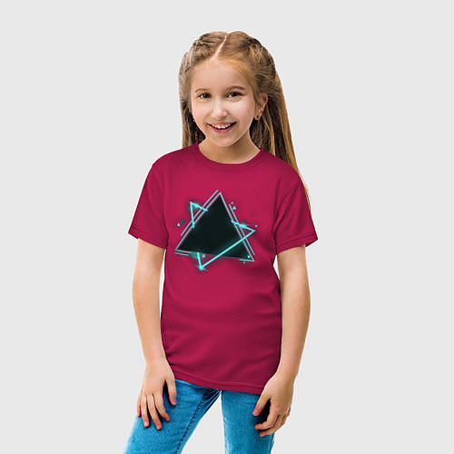 Детская футболка Треугольник неон / Маджента – фото 4