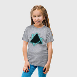 Футболка хлопковая детская Треугольник неон, цвет: меланж — фото 2