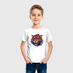 Футболка хлопковая детская Color Tiger, цвет: белый — фото 2